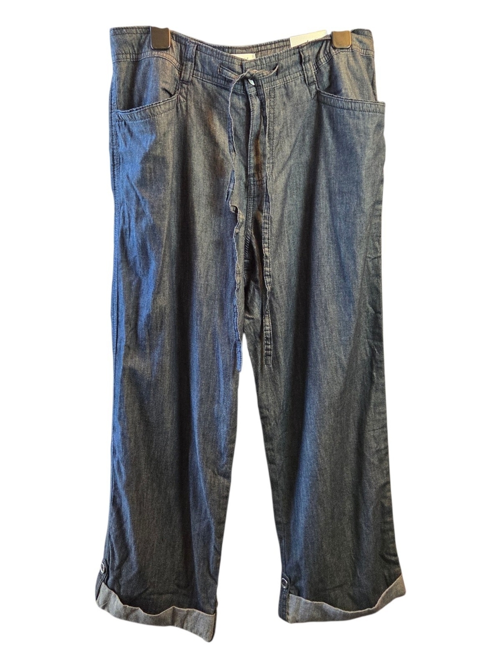 Nine & Co. Relaxed Drawstring Cropped Cuffed Jeans Size 8 - Picture 2 of 8
